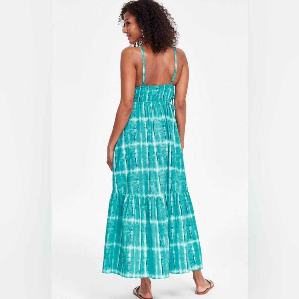 NWT INC International Concepts Women's Tie-dye Aqua Blue Maxi Dress (XS) - Picture 2 of 10